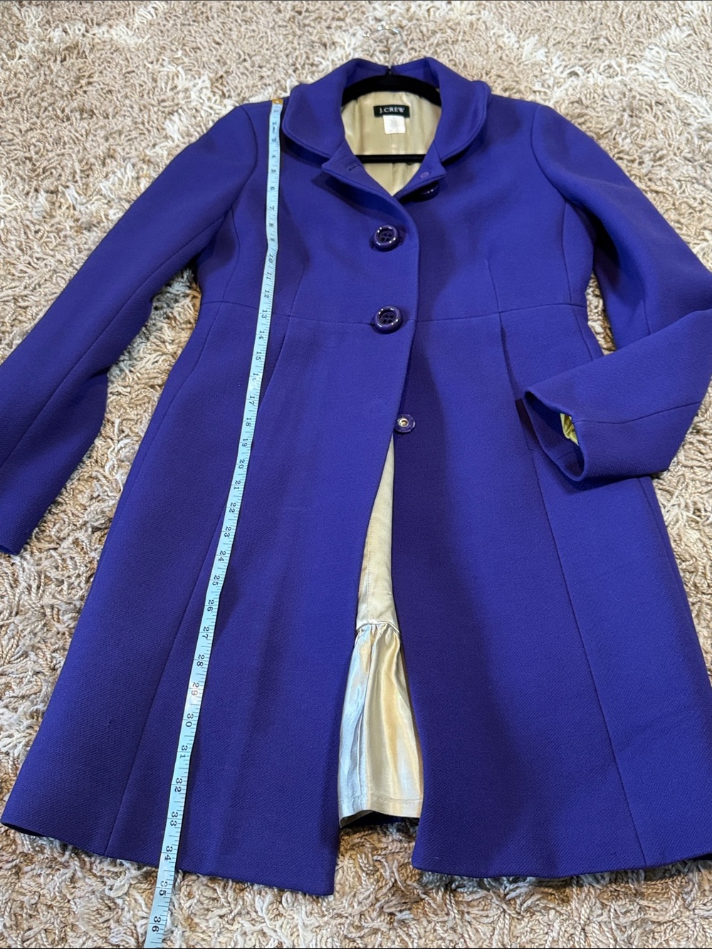 J.Crew Y2K Classic Purple Wool Blend Pea Coat size 4 - Picture 13 of 16